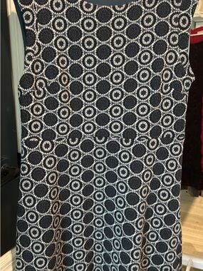 Sleeveless Slate Blue Circle-Print Dress